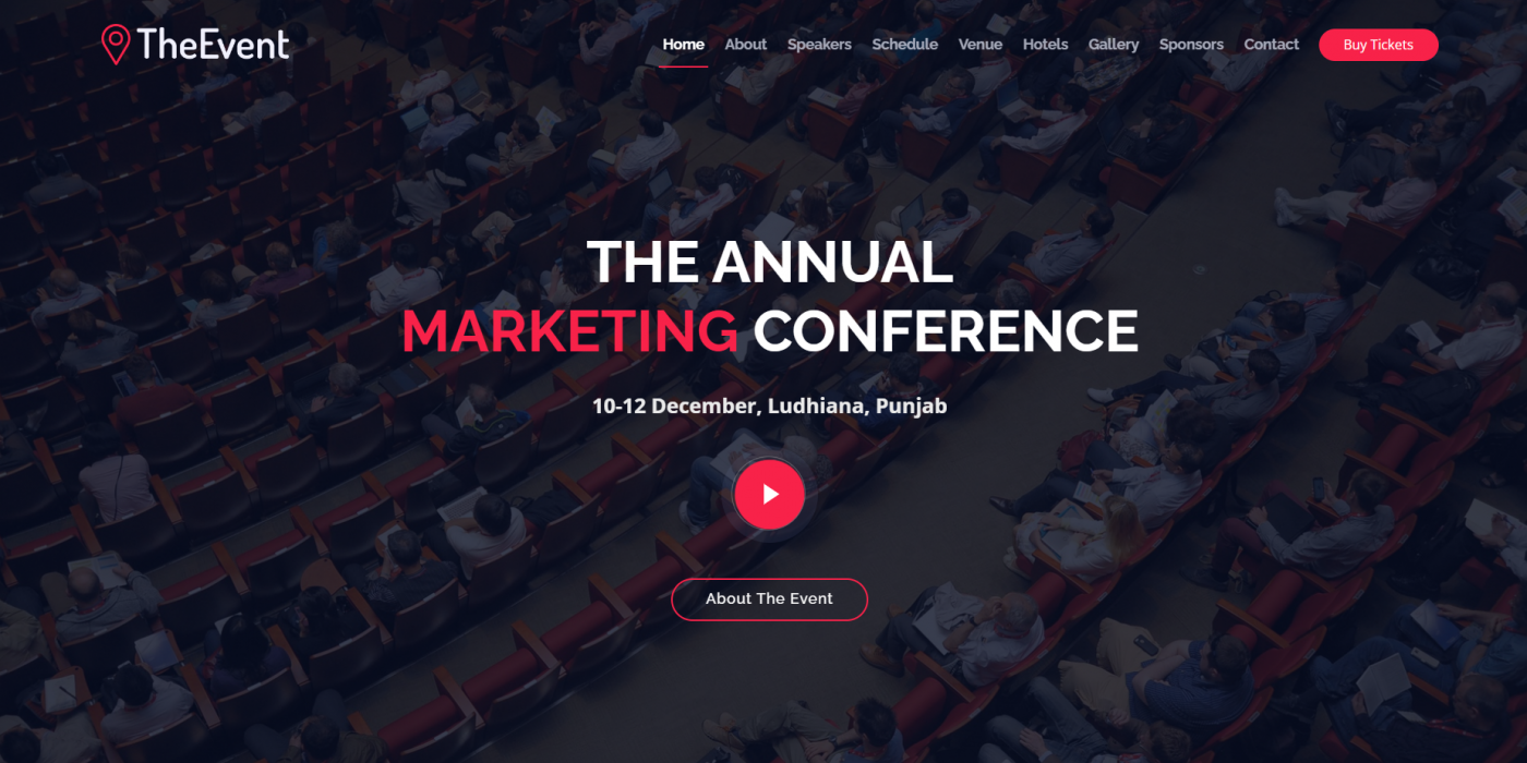Angular 14 Free Website Template for Events, Conferences and Webinars