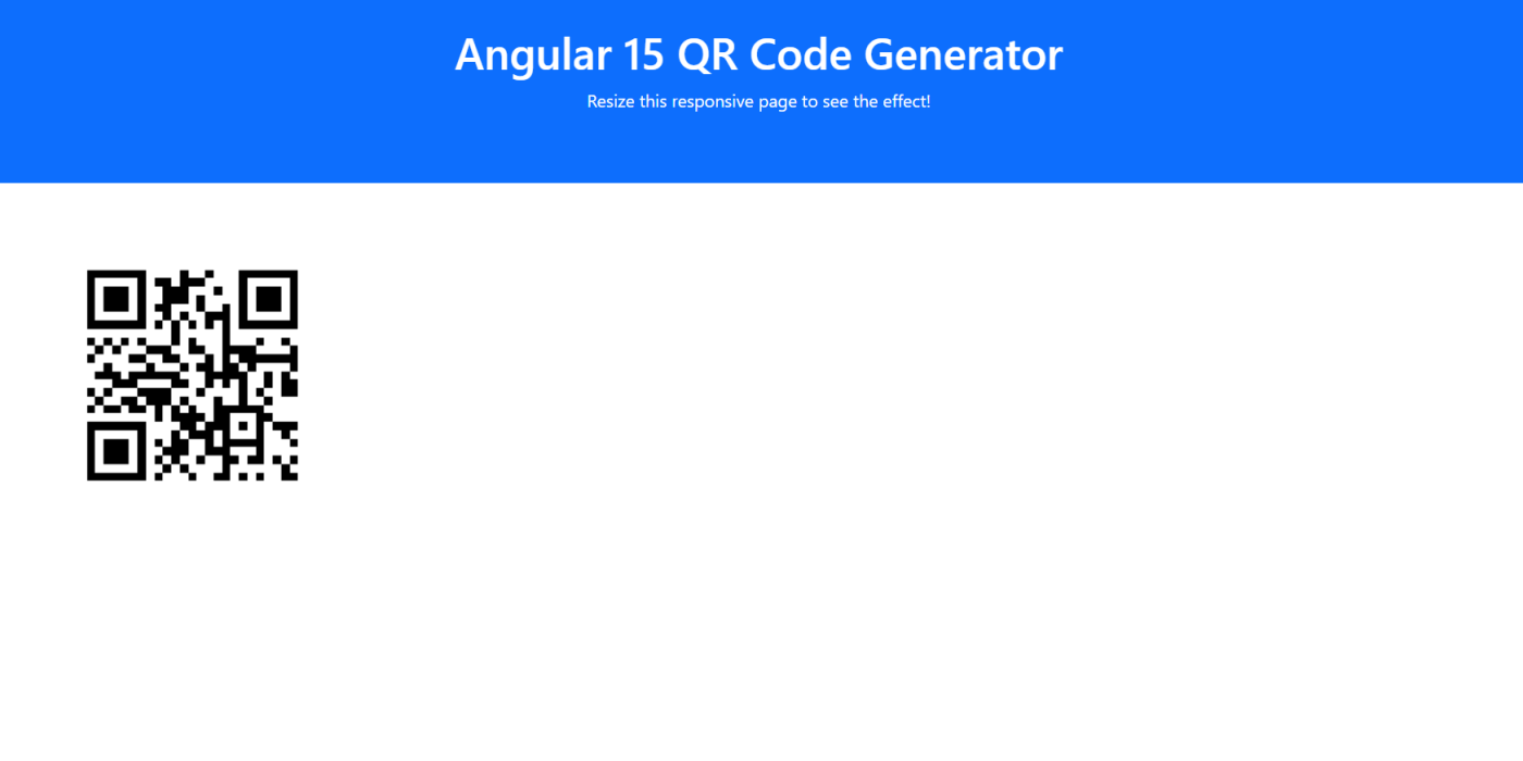 Angular 15 QR Code Generator Working Example