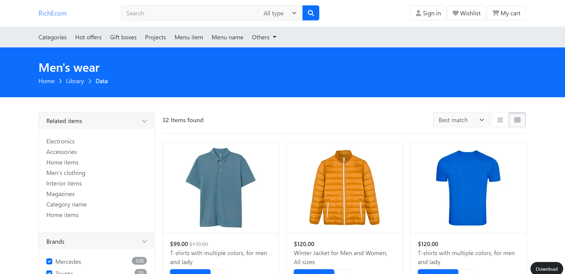 Angular 15 Ecommerce Website Shop Page Template with Filters