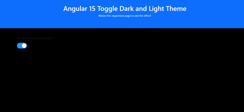 Angular 15 Toggle Dark and Light Theme demo 2