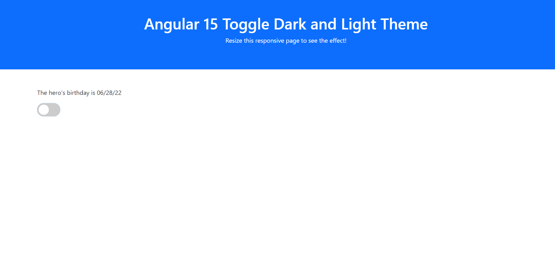 Angular 15 Toggle Dark and Light Theme