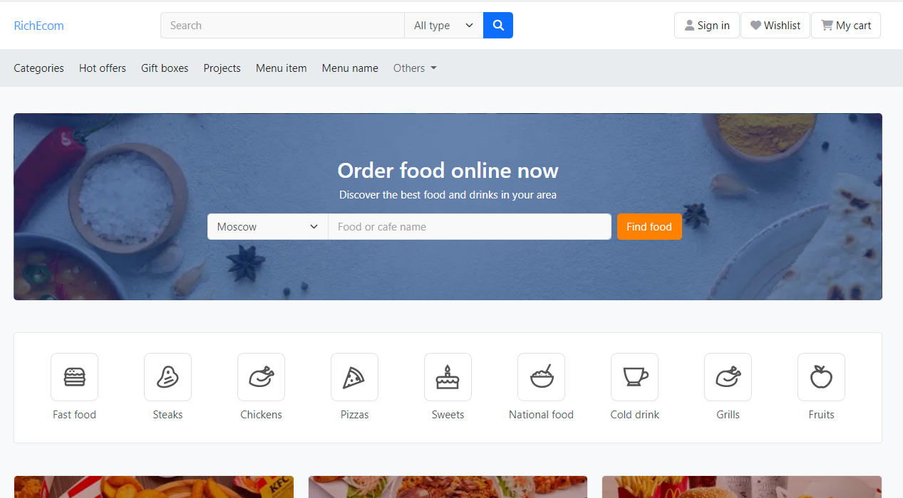 Full Responsive Online Food Ordering Website Template in Angular 15