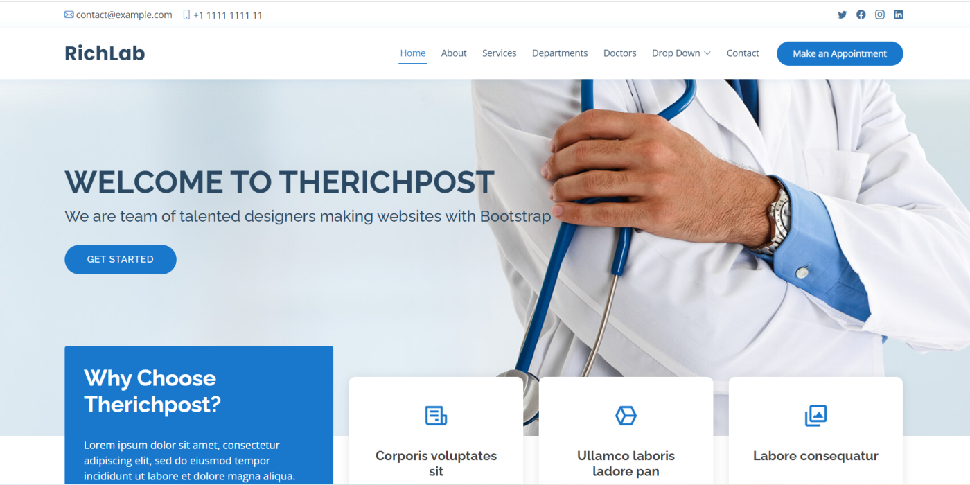 Angular 15 Bootstrap 5 Free Medical Healthcare Template