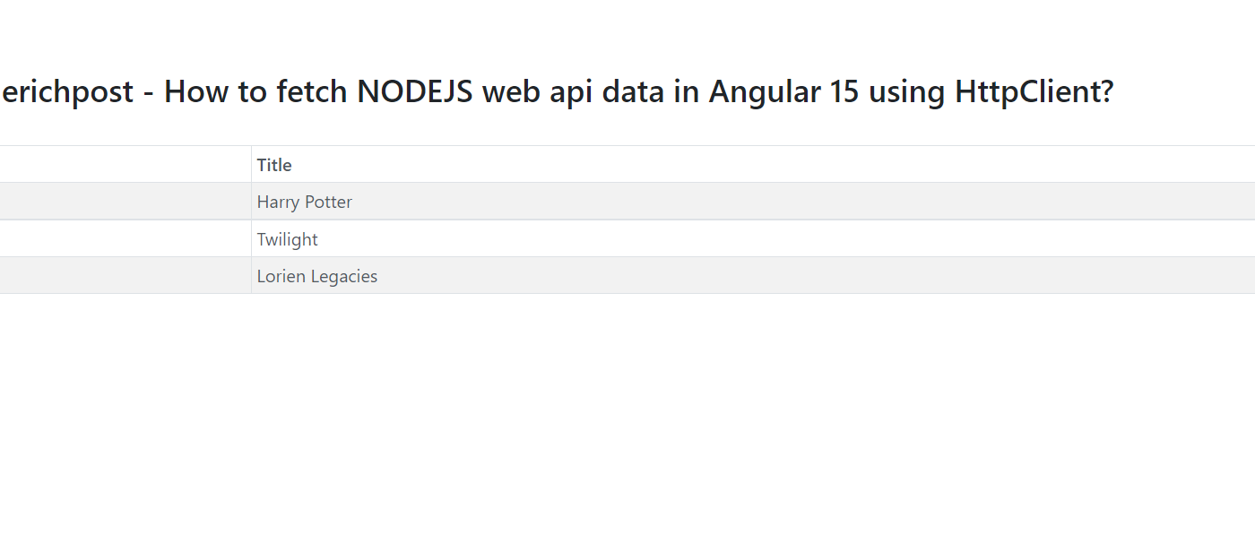 How to fetch NODEJS web api data in Angular 15 using HttpClient?