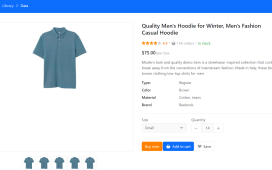Reactjs Ecommerce Website Single Product Page with code snippet