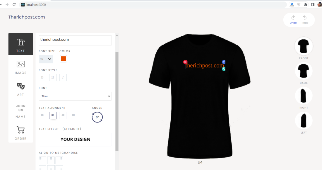 React Product Customizer working demo