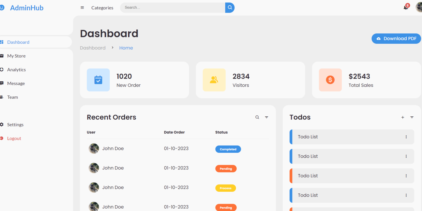 Create your own Admin Dashboard Template with Angular 16 Html CSS
