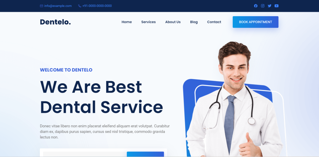 Angular 16 Free Dental Online Booking Website Template Download