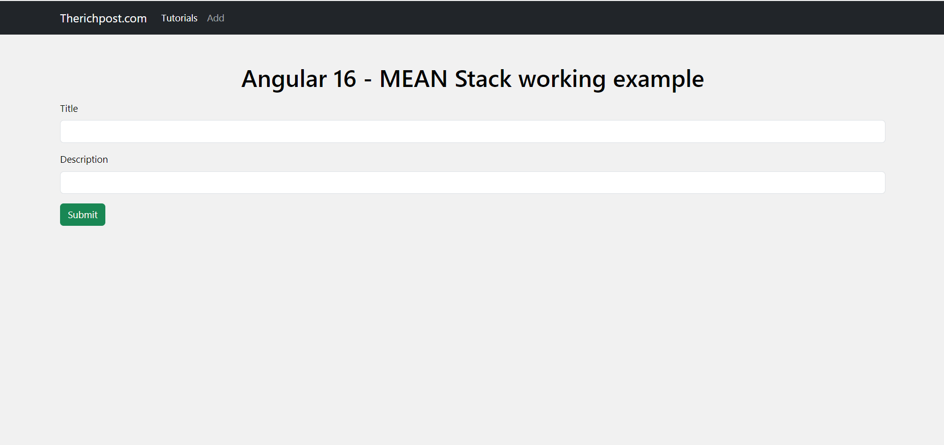 Angular 16 MEAN Stack working example