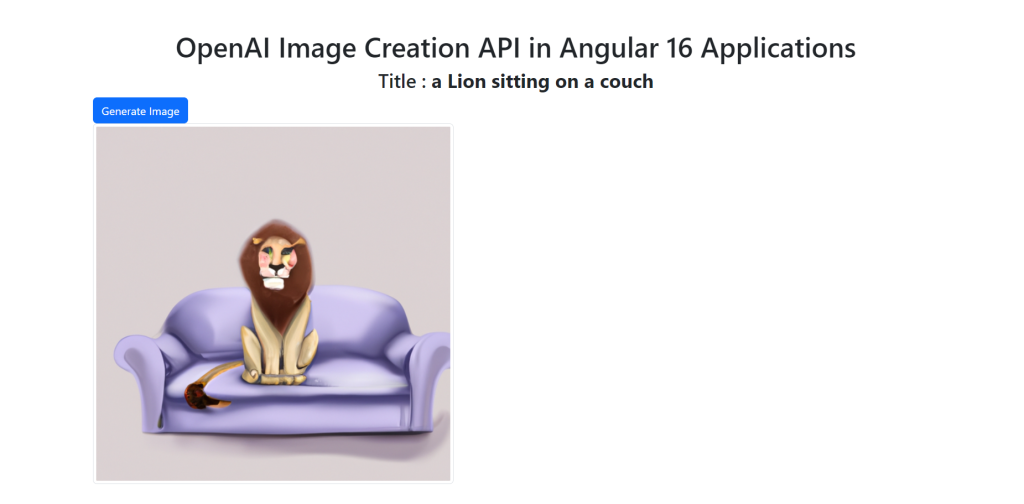 Implementing OpenAI Image Creation API in Angular 16 Application