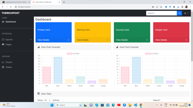 Customized Free Admin Dashboard Template In Laravel 10 Therichpost Customized Free Admin Dashboard Template In Laravel 10 Therichpost