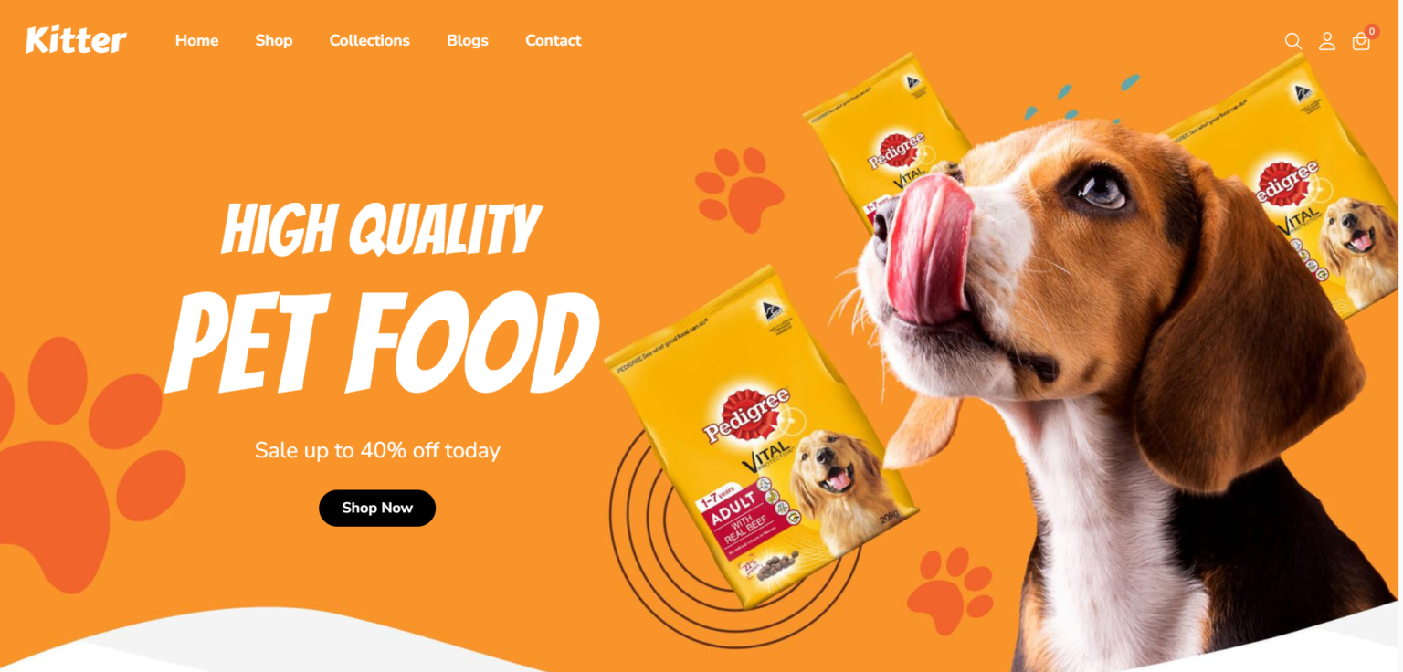 Pet Food Shop Template in Angular 16 Therichpost