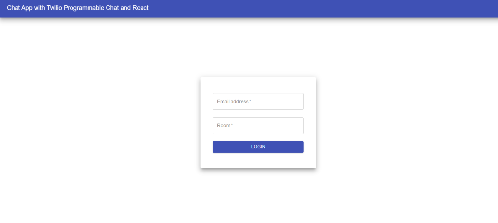 Twilio chat login page in Reactjs