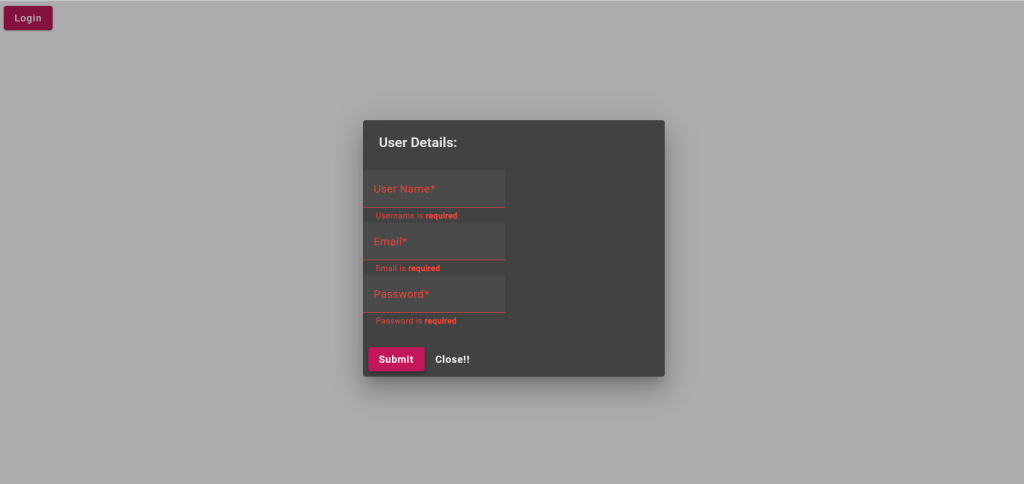 Angular 17 Material Modal Form with Validations Working Example