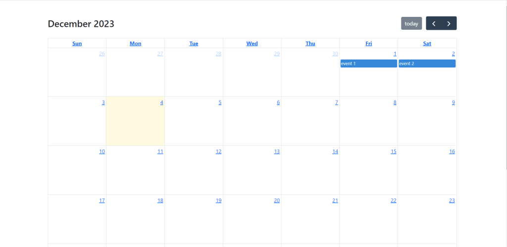 Angular 17 FullCalendar with Dynamic Events Working Example