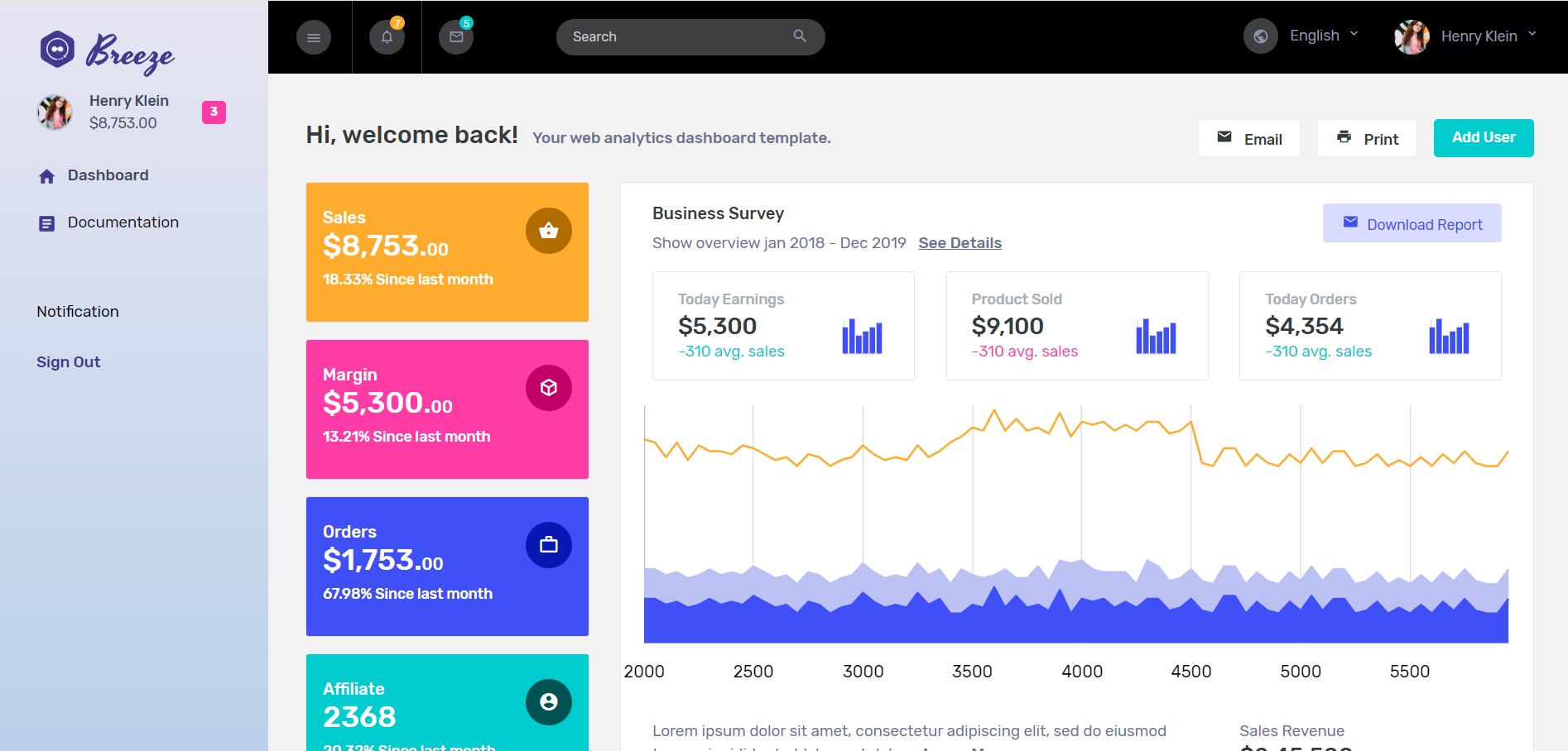 Free Hybrid Bootstrap Responsive Admin Dashboard Template