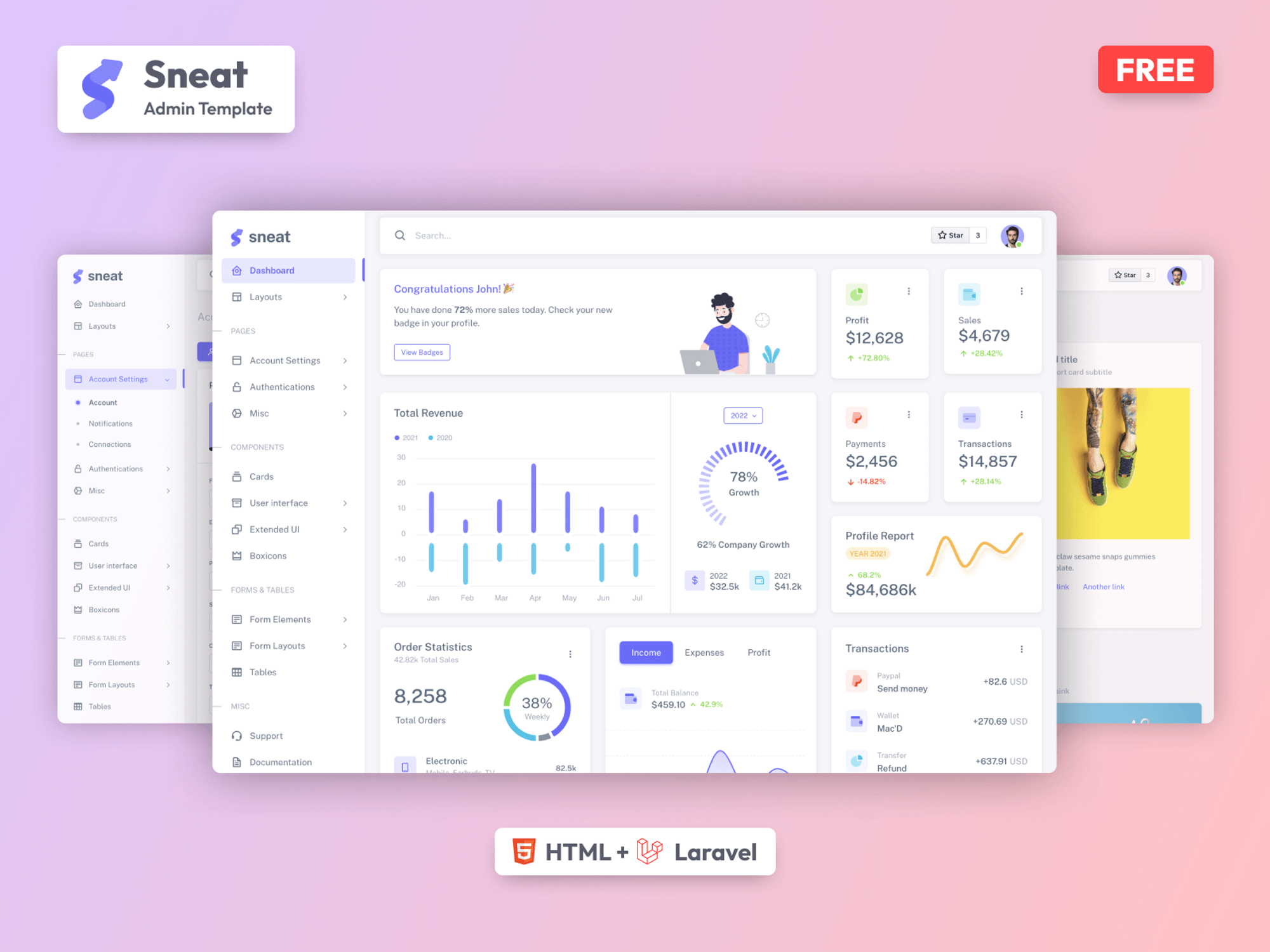 Sneat Free Bootstrap 5 Laravel Admin Template Therichpost Sneat Free Bootstrap 5 Laravel Admin Template Therichpost