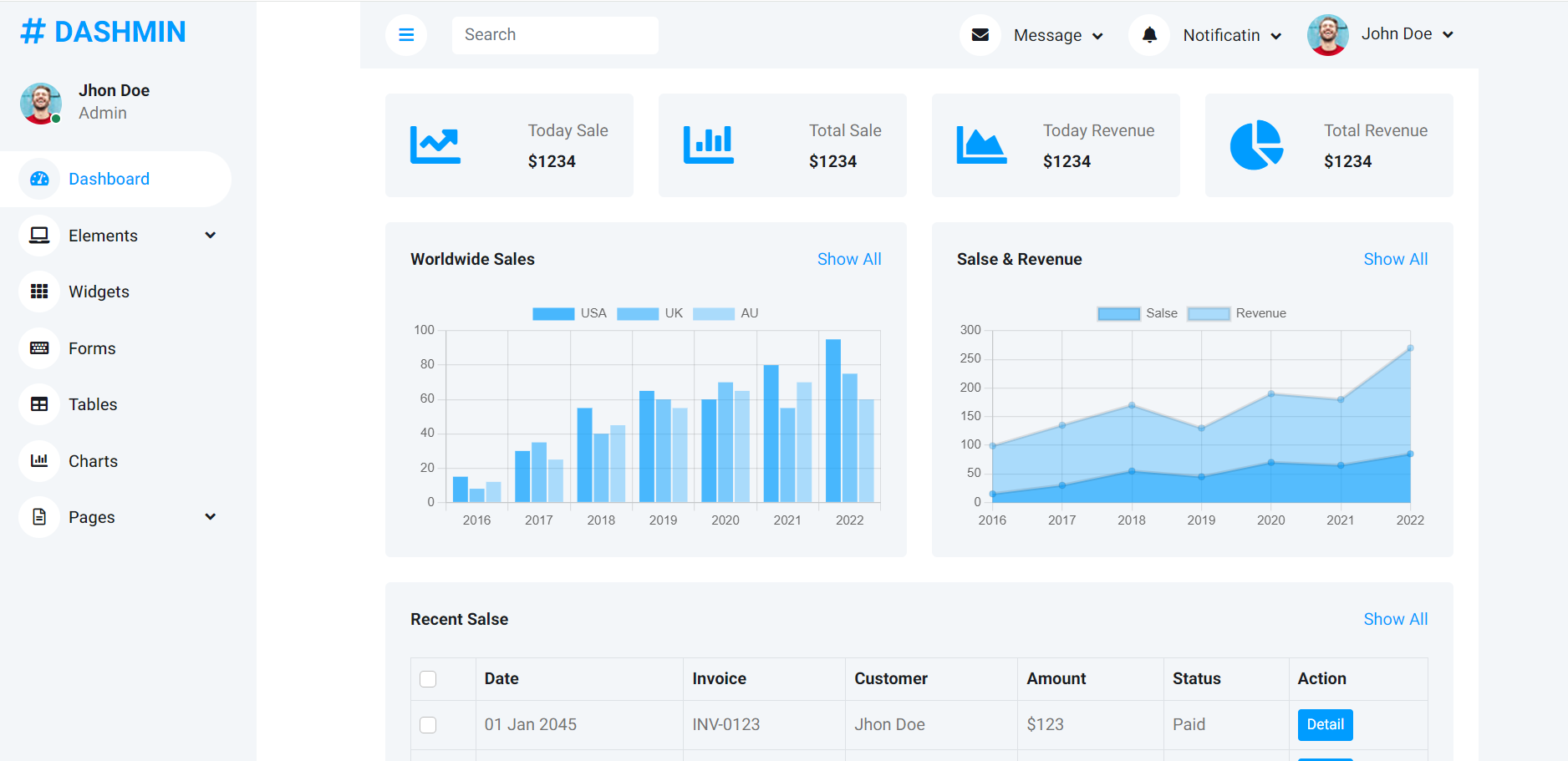 Responsive Free Saas Based Bootstrap 5 HTML5 Admin Dashboard Template