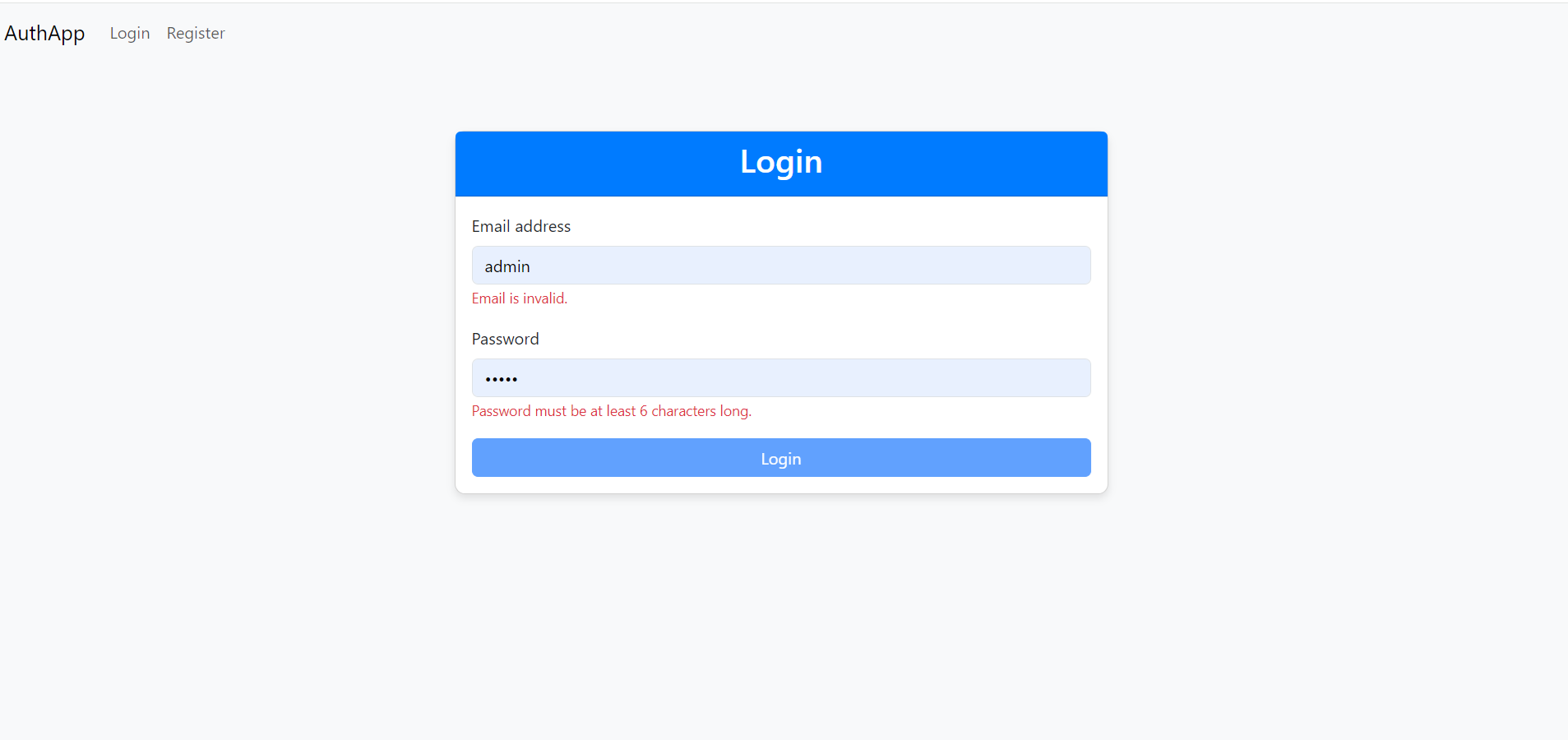 Create a User Login and Registration forms with validations using Angular 18