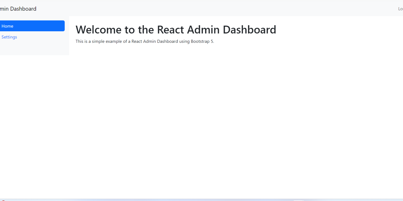 Creating React Admin Dashboard using Bootstrap 5