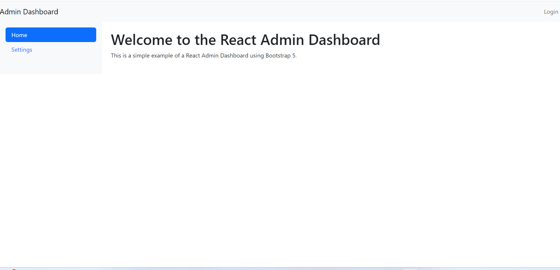 Creating React Admin Dashboard using Bootstrap 5