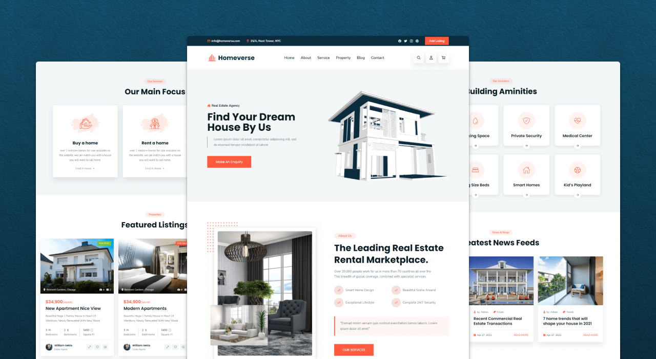 Creating a React based real estate website template using react-bootstrap