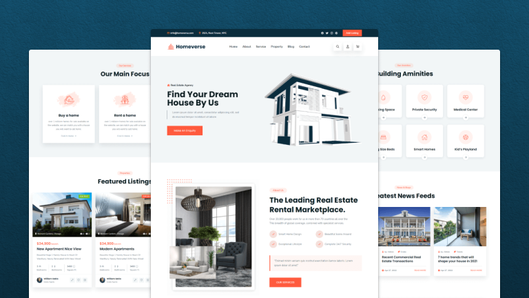 Creating a React based real estate website template using react ...