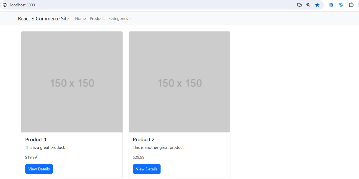 Creating an e-commerce website using React.js and React-Bootstrap