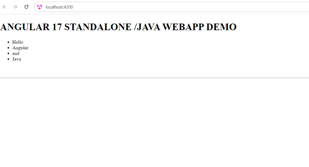 Angular 17 standalone /Java webapp demo
