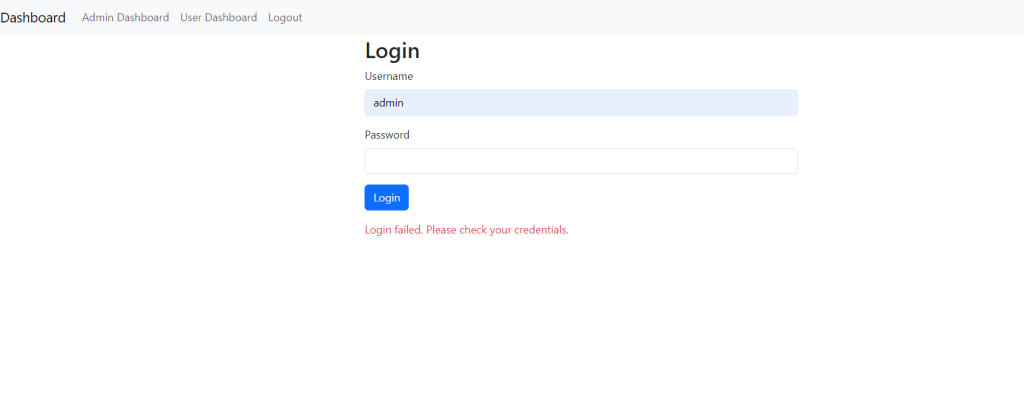 Login page with validation