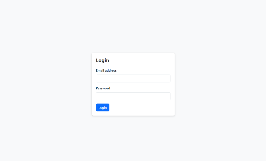 Login page