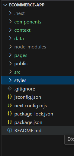 Ecommerce project folder structure