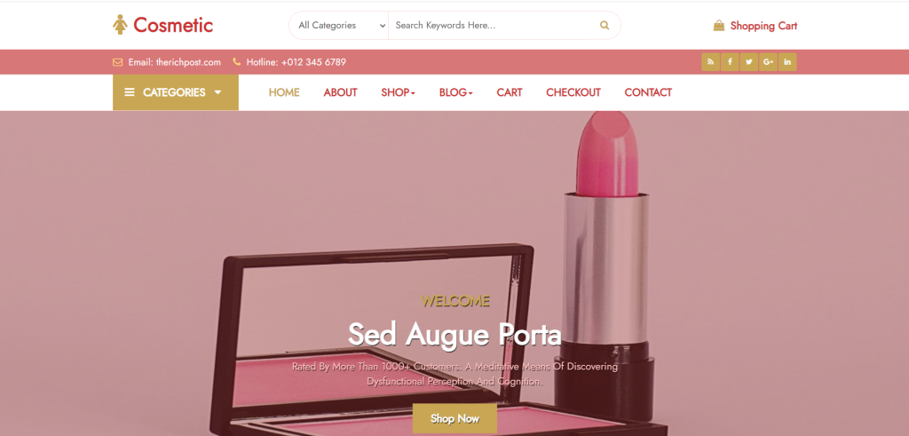 Angular 18 Online Cosmetic Store Free Website Template