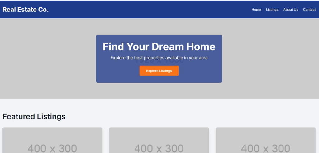 Next.js Tailwind CSS Free Real Estate Template