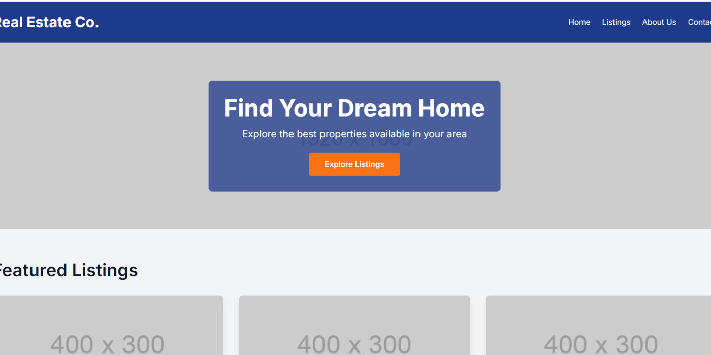 Next.js Tailwind CSS Free Real Estate Template