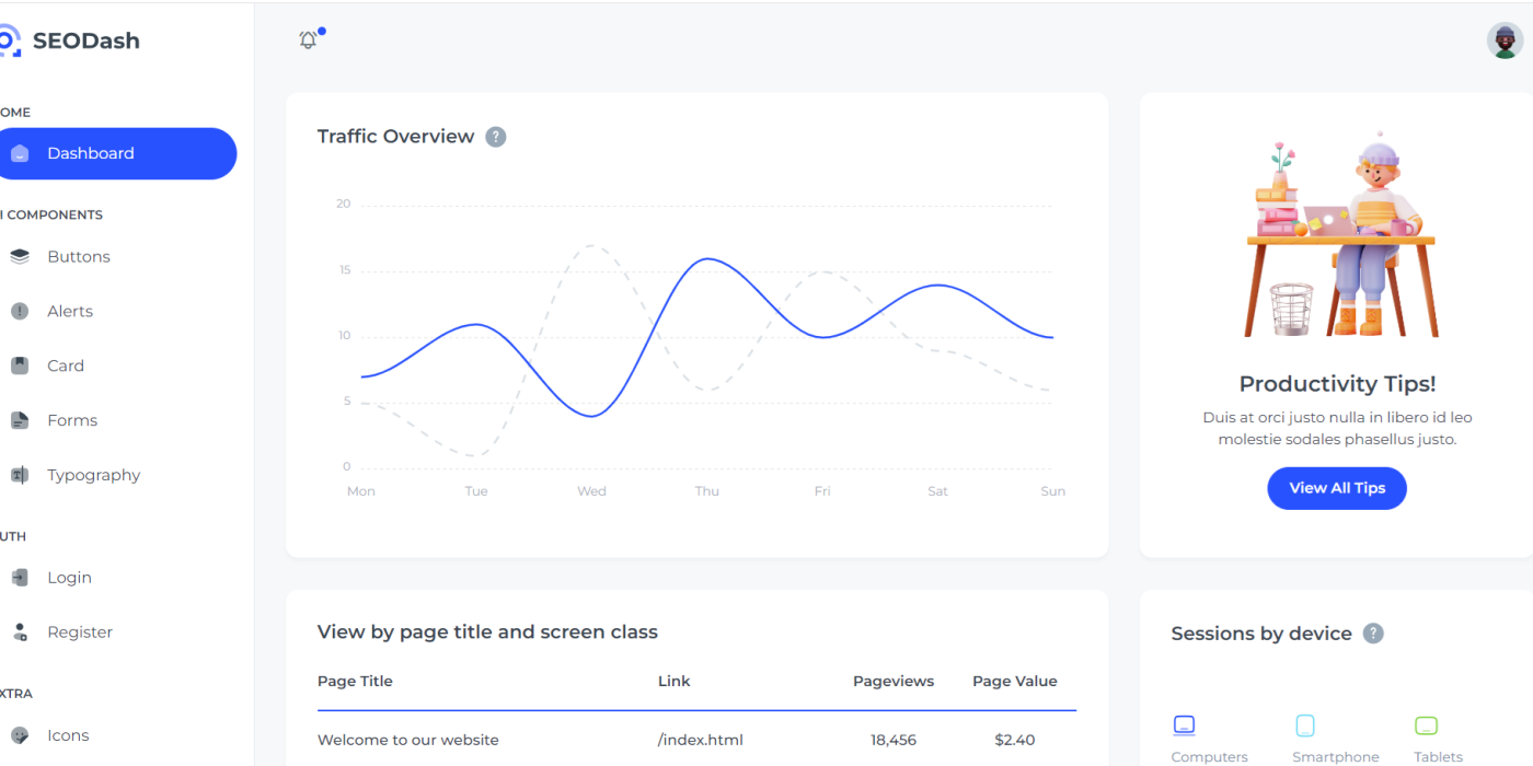 Free Responsive Multi Page Bootstrap 5 Admin Template