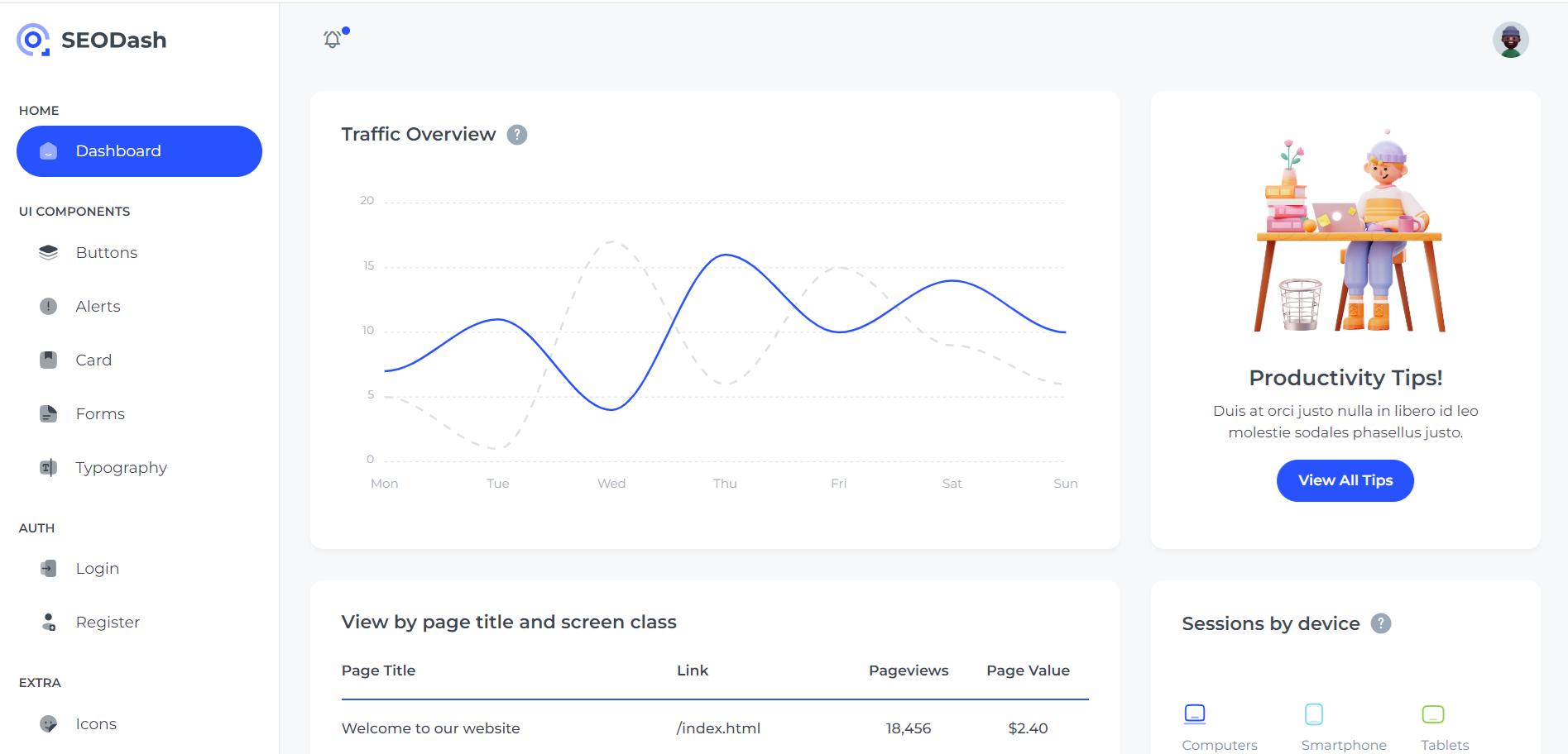 Free Responsive Multi Page Bootstrap 5 Admin Template