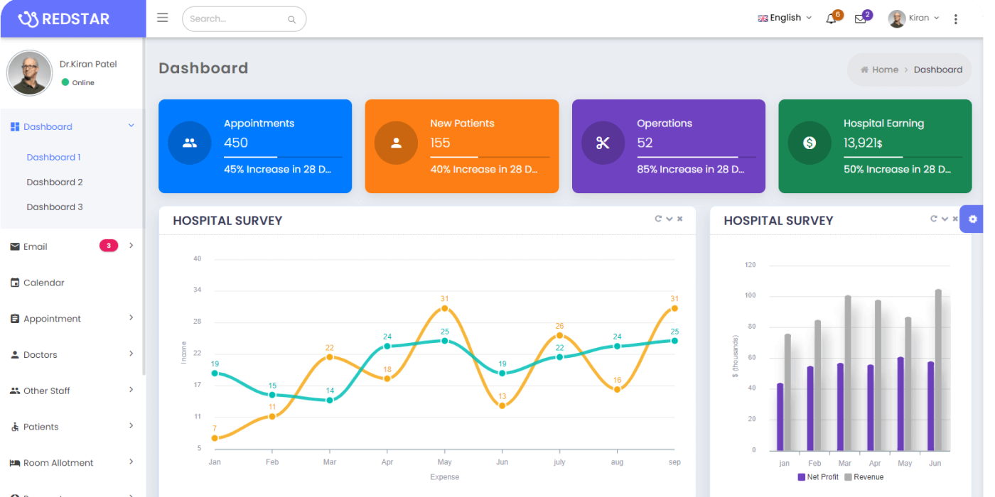 Hospital - Bootstrap 5 & Material Design Admin Template