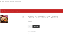 Set a minimum order quantity for a specific product in WooCommerce using hooks