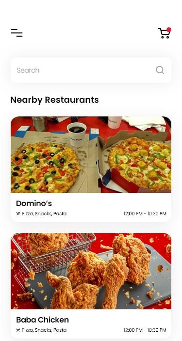 Food Delivery Application in React Native Design Demo