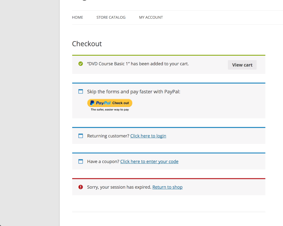 Sorry, your session has expired. Return to the store" message in WooCommerce - Solve