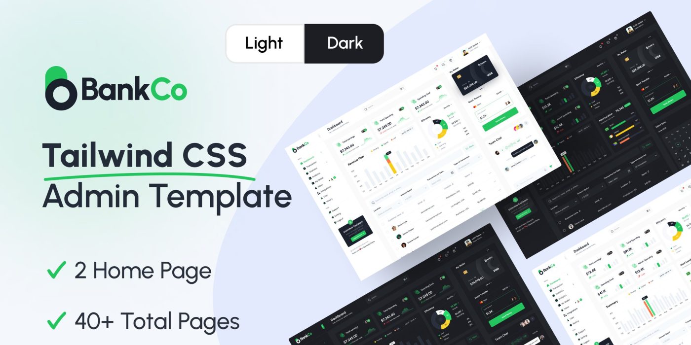 Bankco – Tailwind CSS Admin Templates Bankco Free