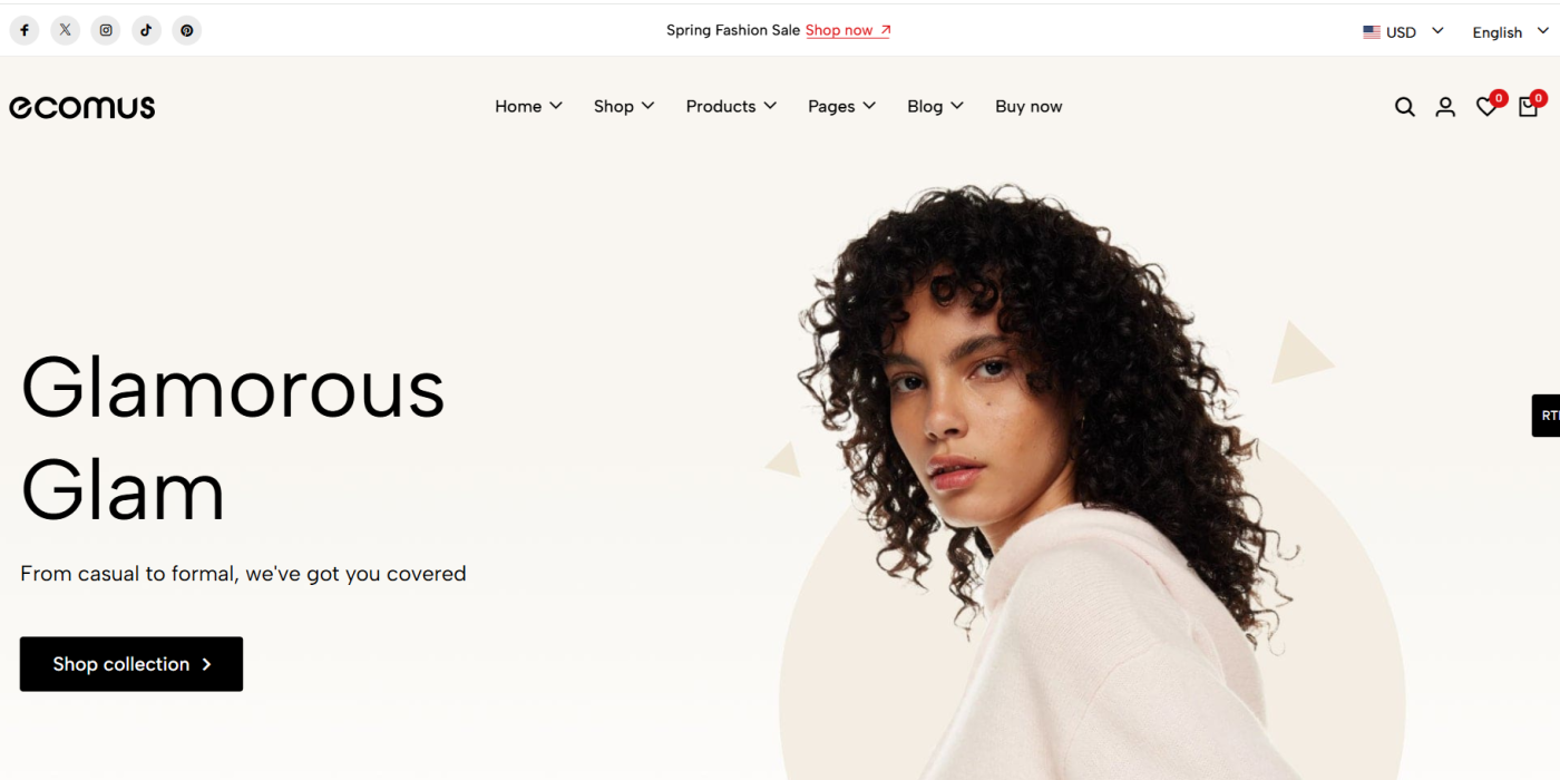 Fashion eCommerce HTML, Bootstrap Template Free