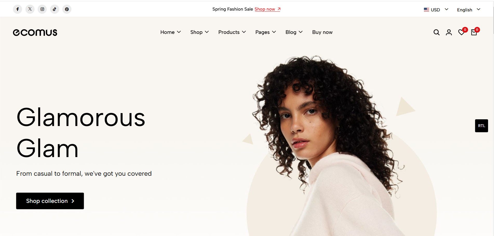 Fashion eCommerce HTML, Bootstrap Template Free