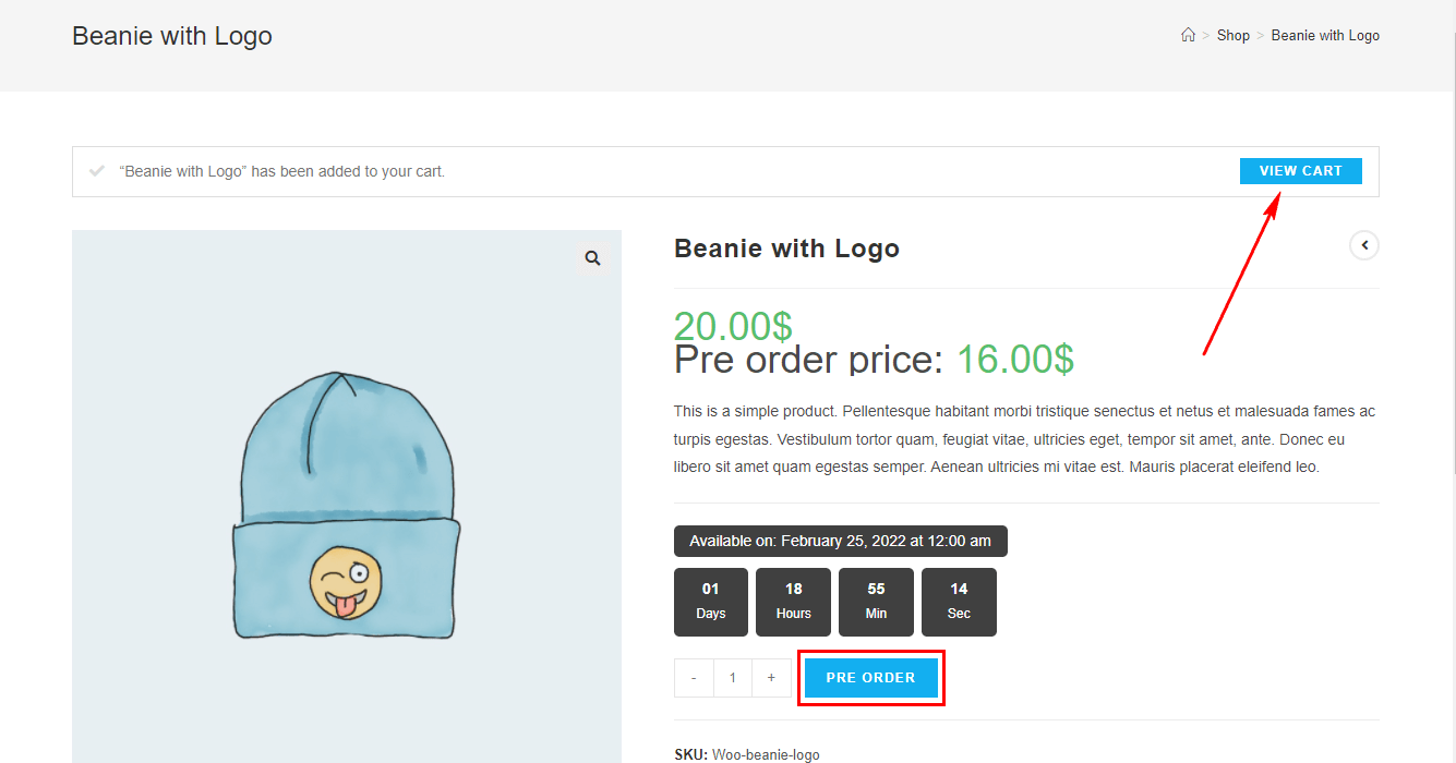 Woocommerce - Pre-Order Products Working demo