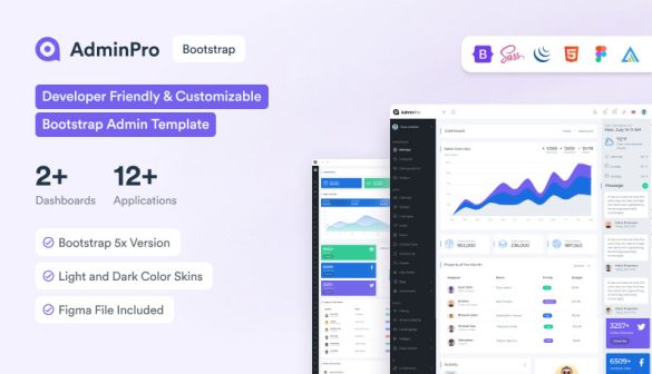 AdminPro Free Angular Bootstrap Theme - Therichpost