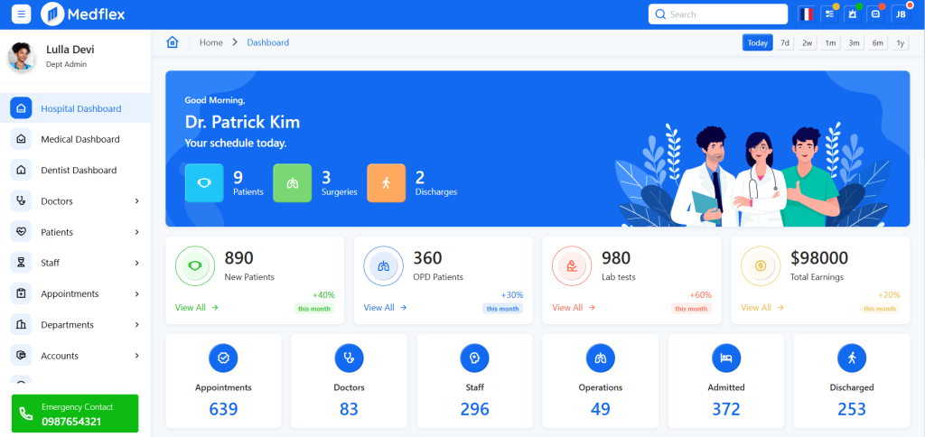 Medical Admin Dashboard Templates – Responsive Bootstrap 5 UI for Healthcare & Hospitals