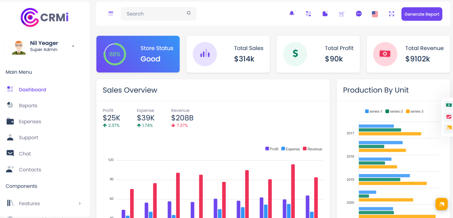 CRM Dashboard Design Bootstrap 5 Admin Template - Therichpost